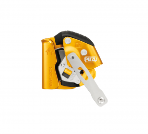 Auffanggerät Petzl ASAP LOCK in Gelb-Silber mit Sicherungshebel