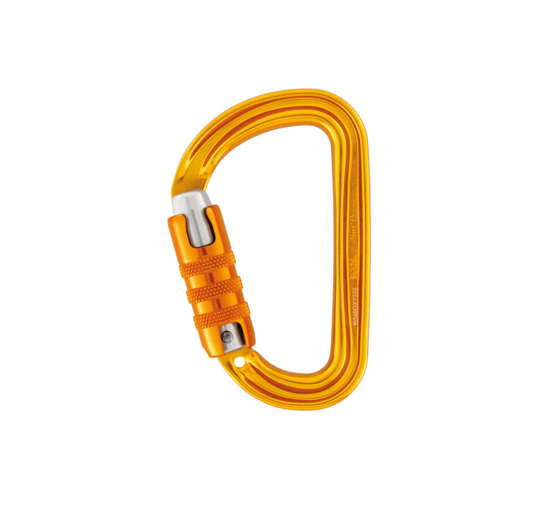 Petzl Sm'D Triact-Lock Karabiner in Gold mit Dreifachverschluss