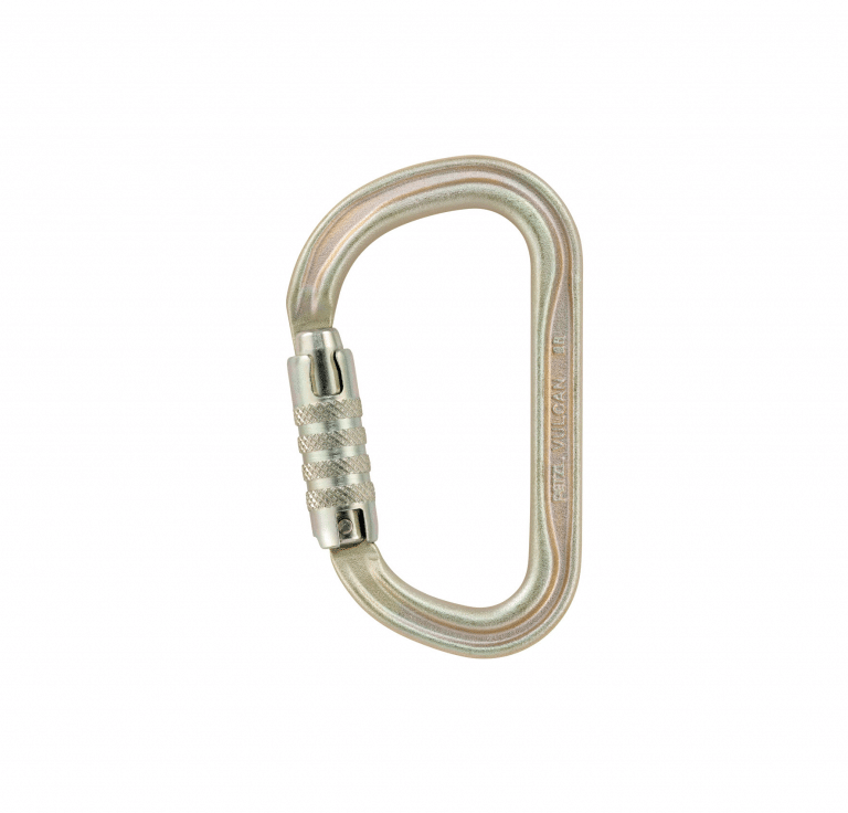 Petzl Vulcan HMS-Karabiner in Gold mit Triact-Lock-Verschluss