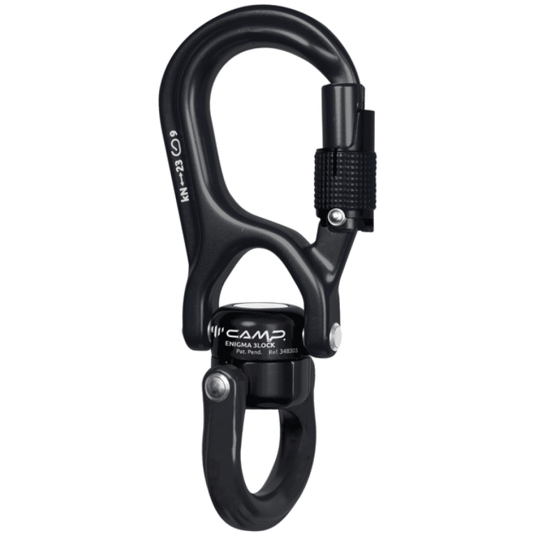 C.A.M.P. Karabiner mit integriertem Wirbel in Schwarz