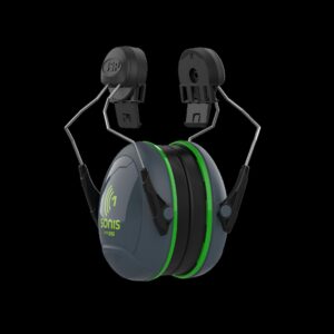 Sonis®1 Helmet Mounted Dark Gry Cup/Ex-Vis Grn - Gehörschutz